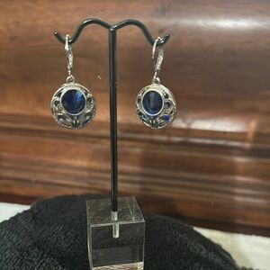 Elegant Silver and Blue Earrings